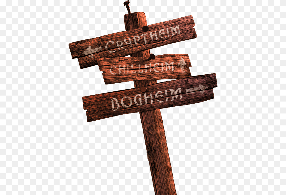 Wooden Post Sign Post Game, Wood, Cross, Symbol, Utility Pole Free Png Download