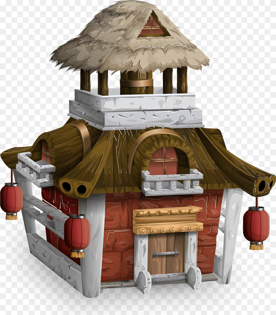 Wooden Red Brown Oriental House Clipart, Architecture, Building, Rural, Countryside Png