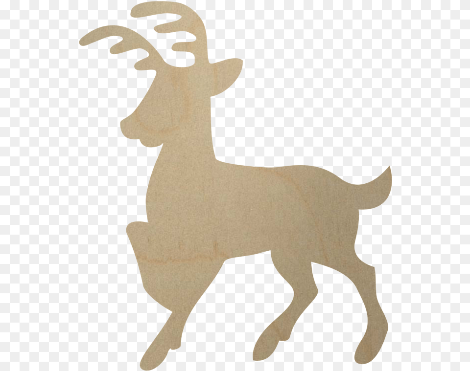 Wooden Reindeer Cutout Shape Elk, Baby, Person, Animal, Livestock Png Image