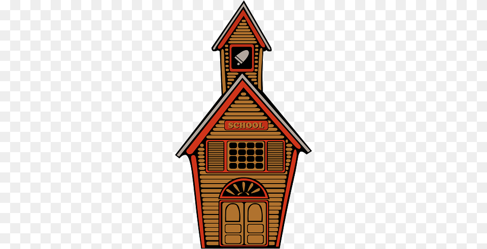 Wooden School Building, Architecture, Clock Tower, Tower, Machine Png