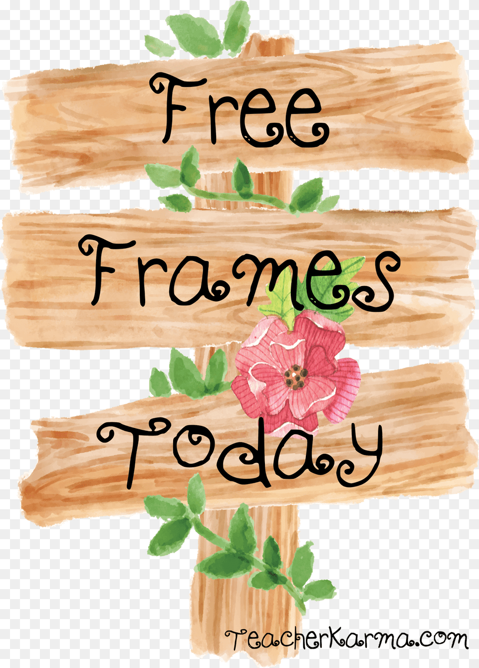 Wooden Sign Clipart Archives Wooden Sign With Flowers, Wood, Herbal, Herbs, Plant Free Png