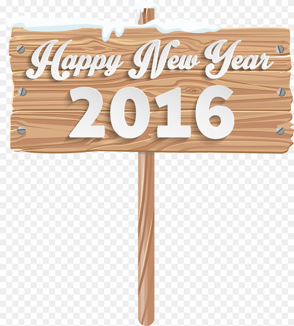 Wooden Sign Clipart I Wooden Happy New Year Sign, Text, Symbol, Wood, Cross Free Transparent Png