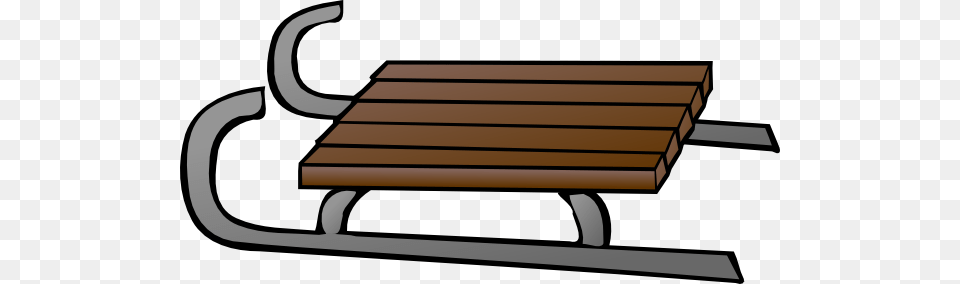 Wooden Sled Clipart, Bench, Furniture, Device, Grass Png