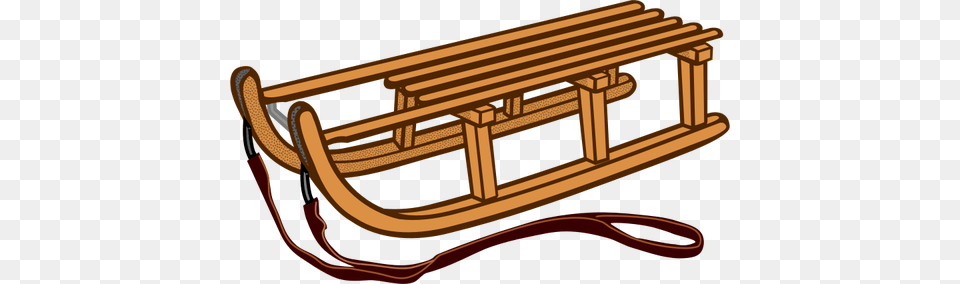 Wooden Sled Line Art Vector Drawing Free Transparent Png
