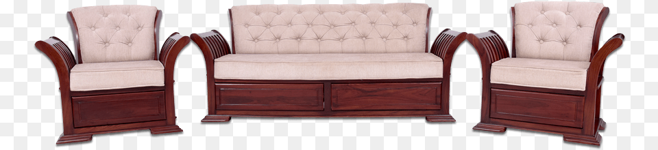 Wooden Sofa Coimbatore Club Chair, Furniture, Couch, Armchair, Cushion Png Image