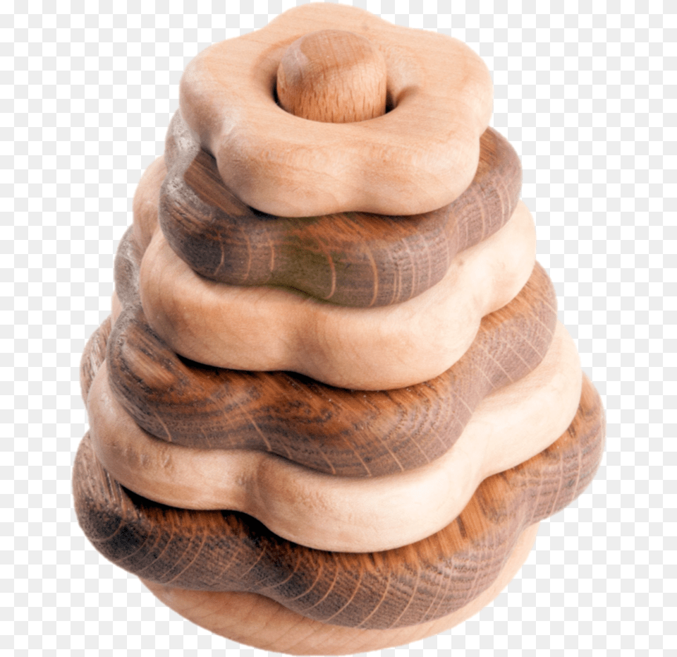Wooden Stacking Toy In Flower Shape From 2 Types Of Wood Sandwich Cookies, Bread, Food, Baby, Person Free Png