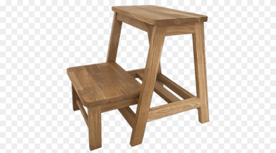 Wooden Step Stool, Bar Stool, Furniture, Wood, Chair Png Image
