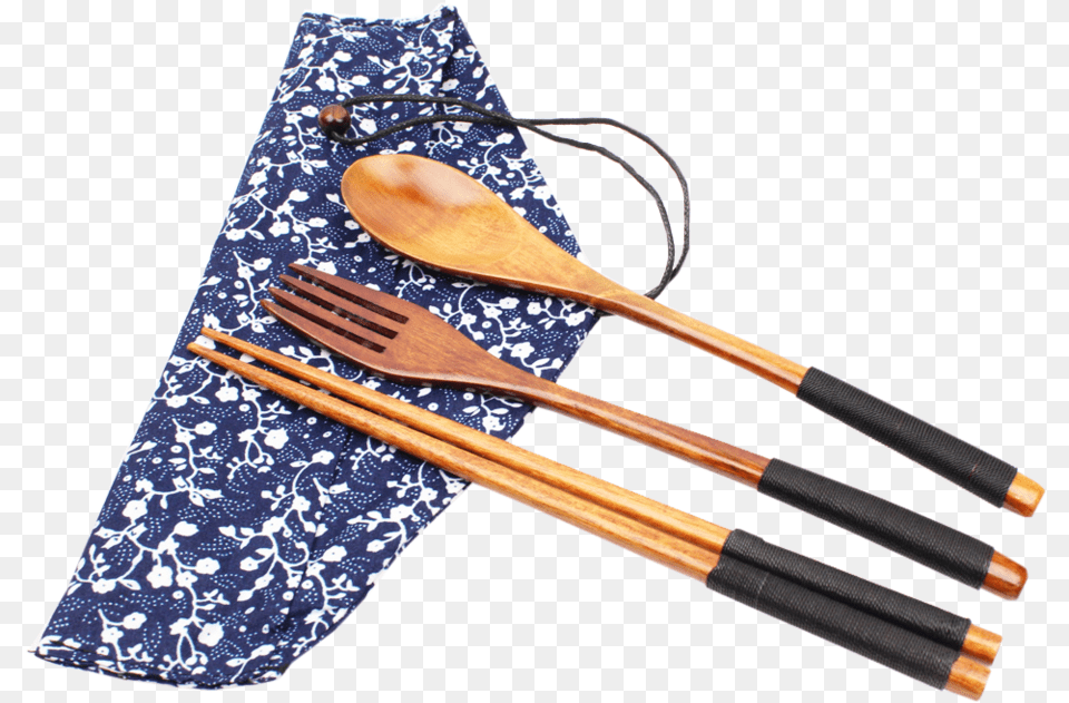 Wooden Utensil Set Spoon Fork Amp Chopsticks W Floral Pool, Cutlery, Food Png Image