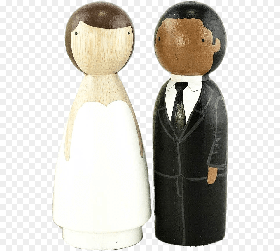 Wooden Wedding Figurine Peg Doll Wedding Cake Topper, Person, Formal Wear, Toy Png