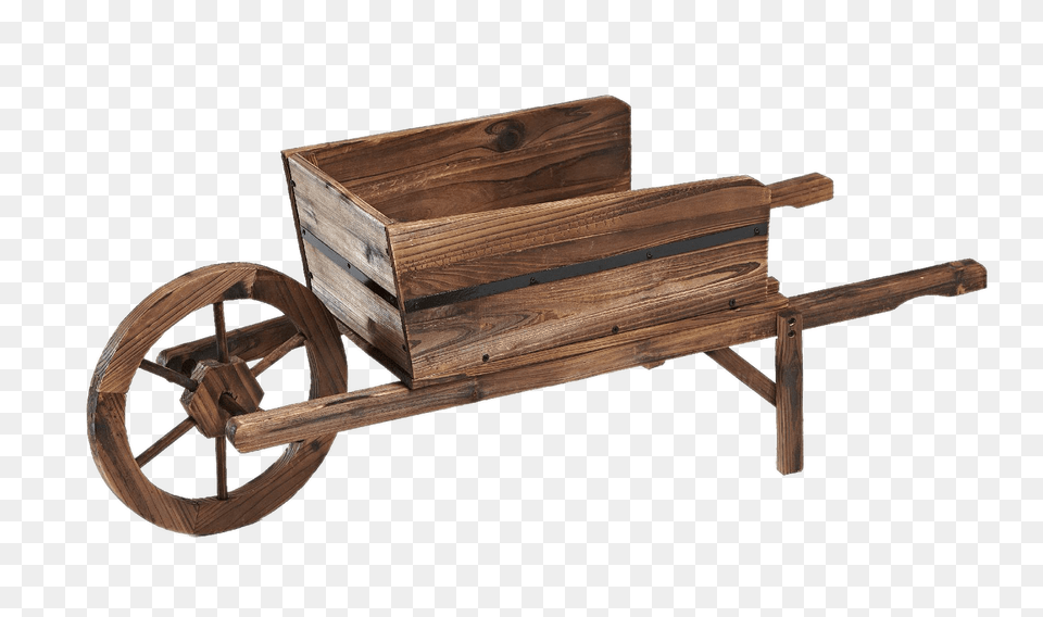 Wooden Wheelbarrow, Machine, Wheel, Transportation, Vehicle Png Image