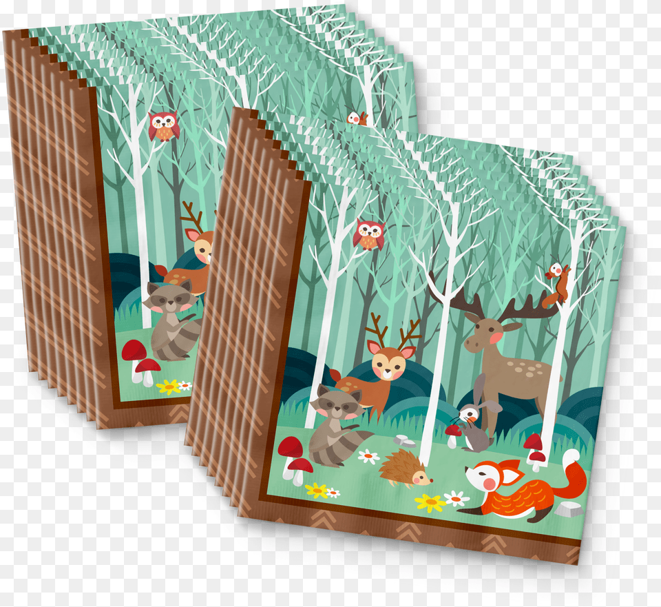 Woodland Animals Birthday Party Tableware Kit For 16 Cartoon, Animal, Deer, Mammal, Wildlife Png