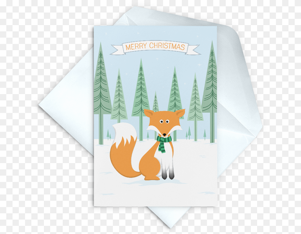 Woodland Fox Christmas Card Christmas Day, Envelope, Greeting Card, Mail, Animal Png