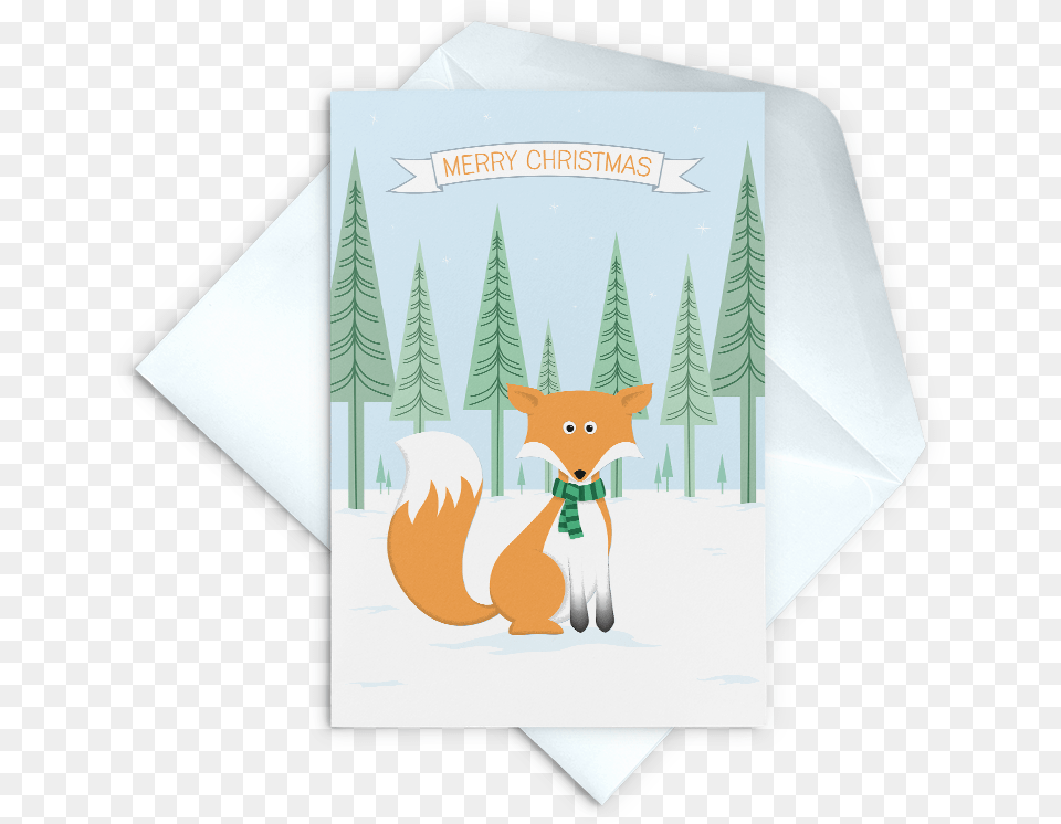 Woodland Fox Christmas Card Red Fox, Envelope, Greeting Card, Mail, Animal Free Png