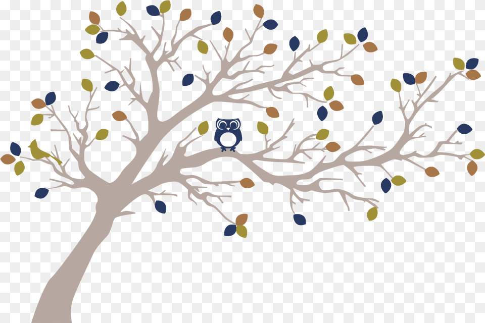 Woodland Tree With Owl Wall Art Transparent, Plant, Person Png