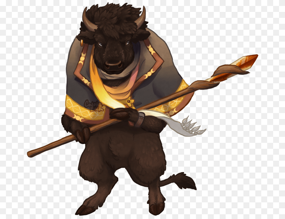 Woodland Witch Custom Bison Weasyl, Animal, Dinosaur, Reptile, Spear Png