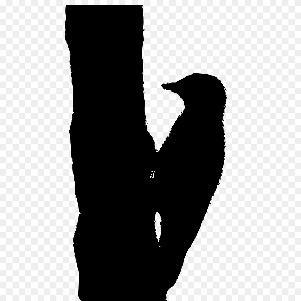 Woodpecker On Tree Silhouette, Adult, Male, Man, Person Png Image