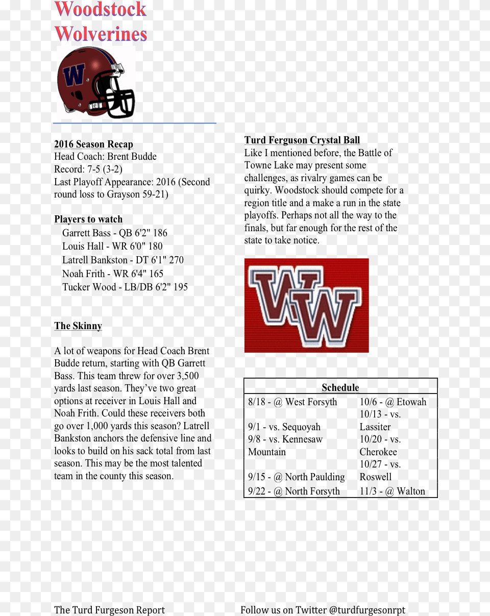 Woodstock Wolverines Preview Greater Atlanta Christian School, Helmet, American Football, Football, Person Png Image