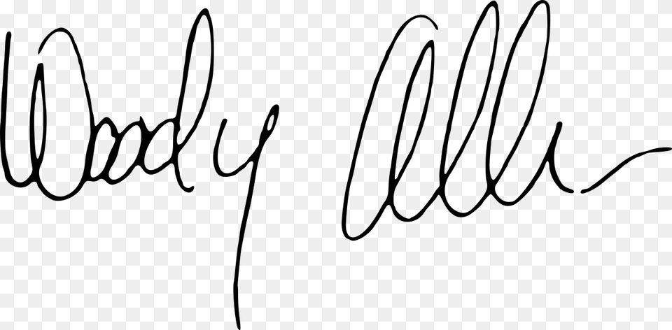 Woody Allen Signature, Gray Png