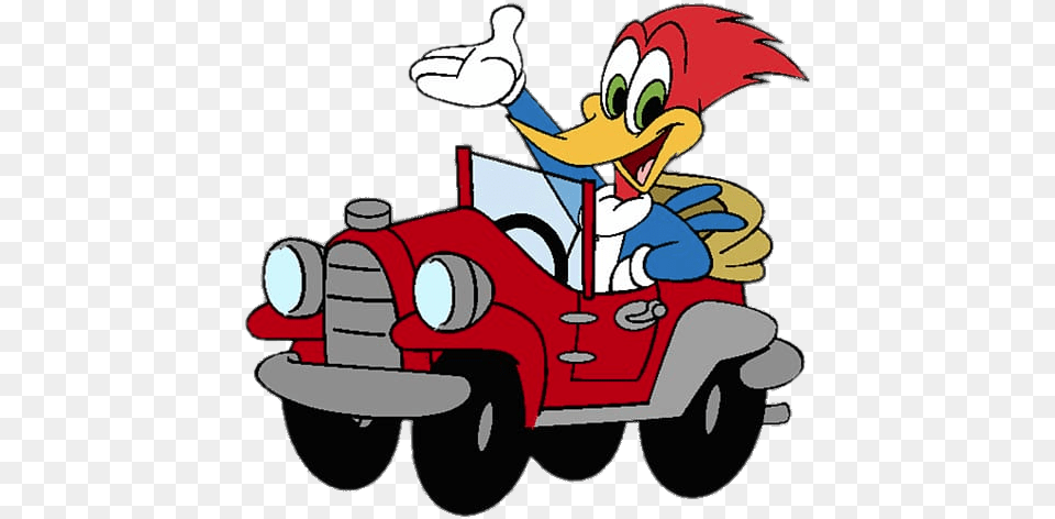 Woody Woodpecker Car, Bulldozer, Machine, Cartoon, Transportation Free Png Download