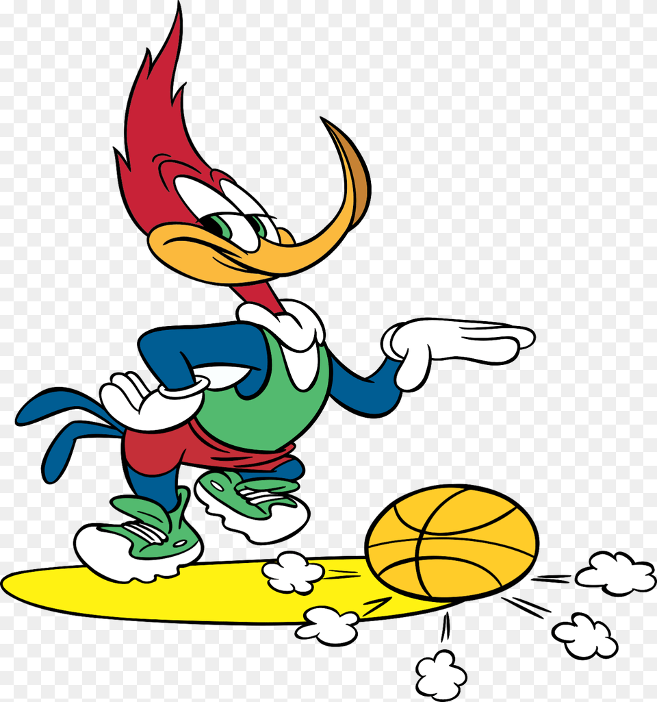 Woody Woodpecker Characters Woody Woodpecker Cartoon Cartoon, Ball, Basketball, Basketball (ball), Sport Free Png Download