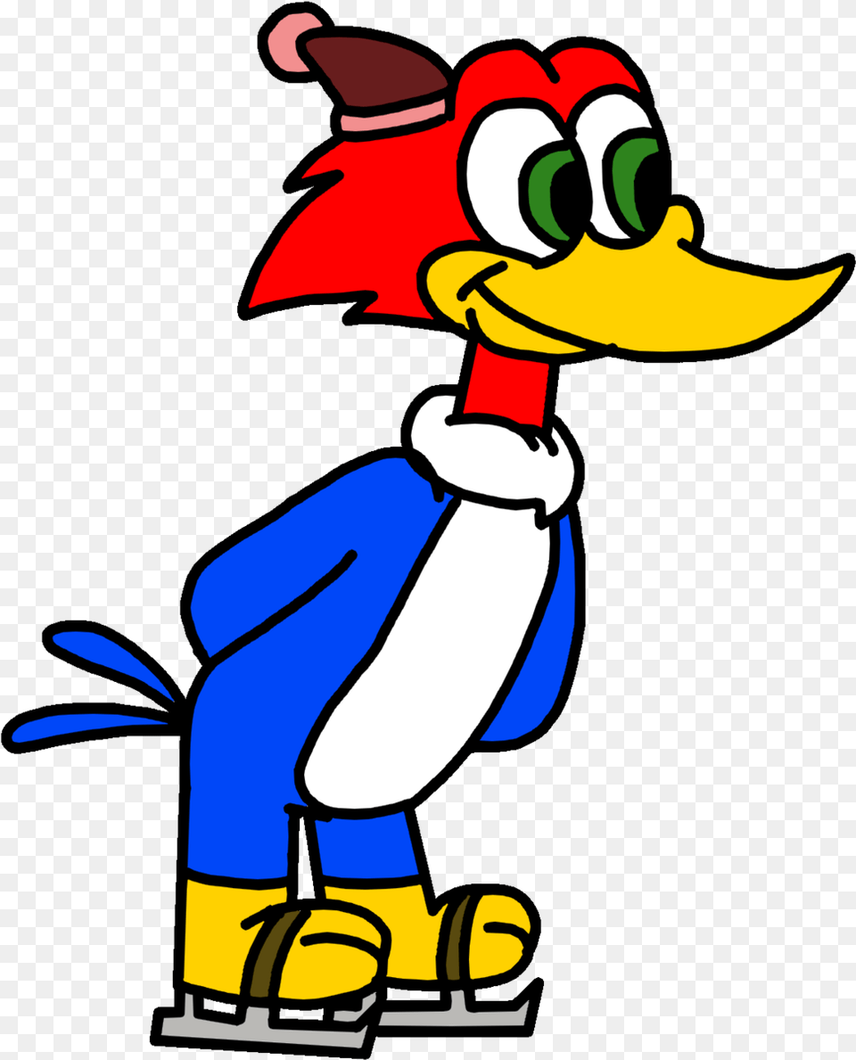 Woody Woodpecker Doing Ice Skating By Marcospower1996 Duck, Cartoon, Baby, Person Png
