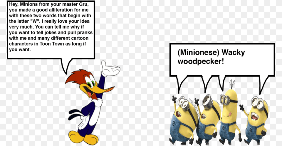 Woody Woodpecker Meets The Minions By Darthranner83 Spongebob Meets The Minions, Book, Comics, Publication, Toy Free Png Download