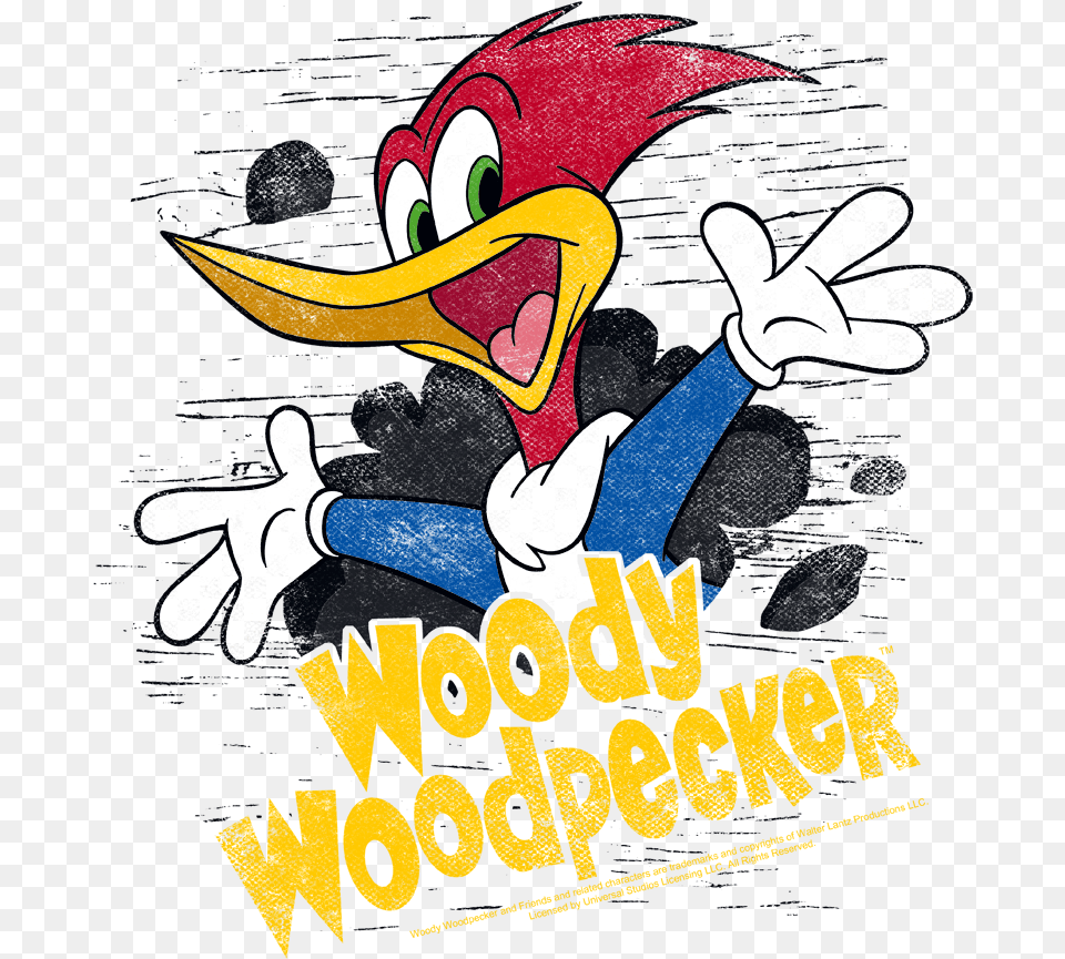 Woody Woodpecker Through The Tree Youth Woody The Woodpecker, Advertisement, Poster, Clothing, Glove Png Image