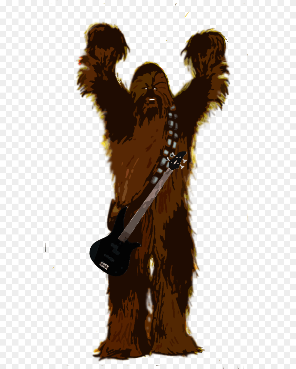 Wookie 4 Bass Player Chewbacca, Adult, Bride, Female, Guitar Png Image