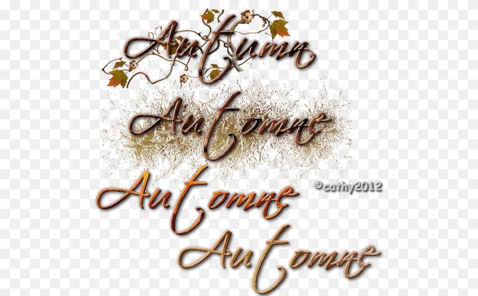 Word Art Automne Tube Word Art, Text, Calligraphy, Handwriting, Book Png Image
