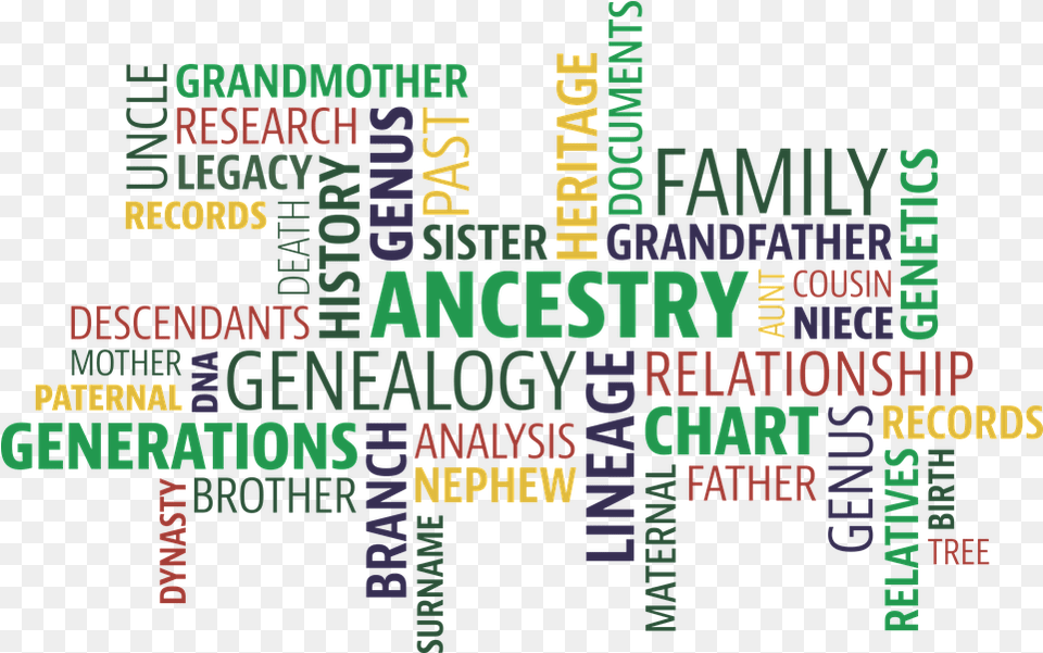 Word Cloud Search Ancestry Genealogy Words Free Png