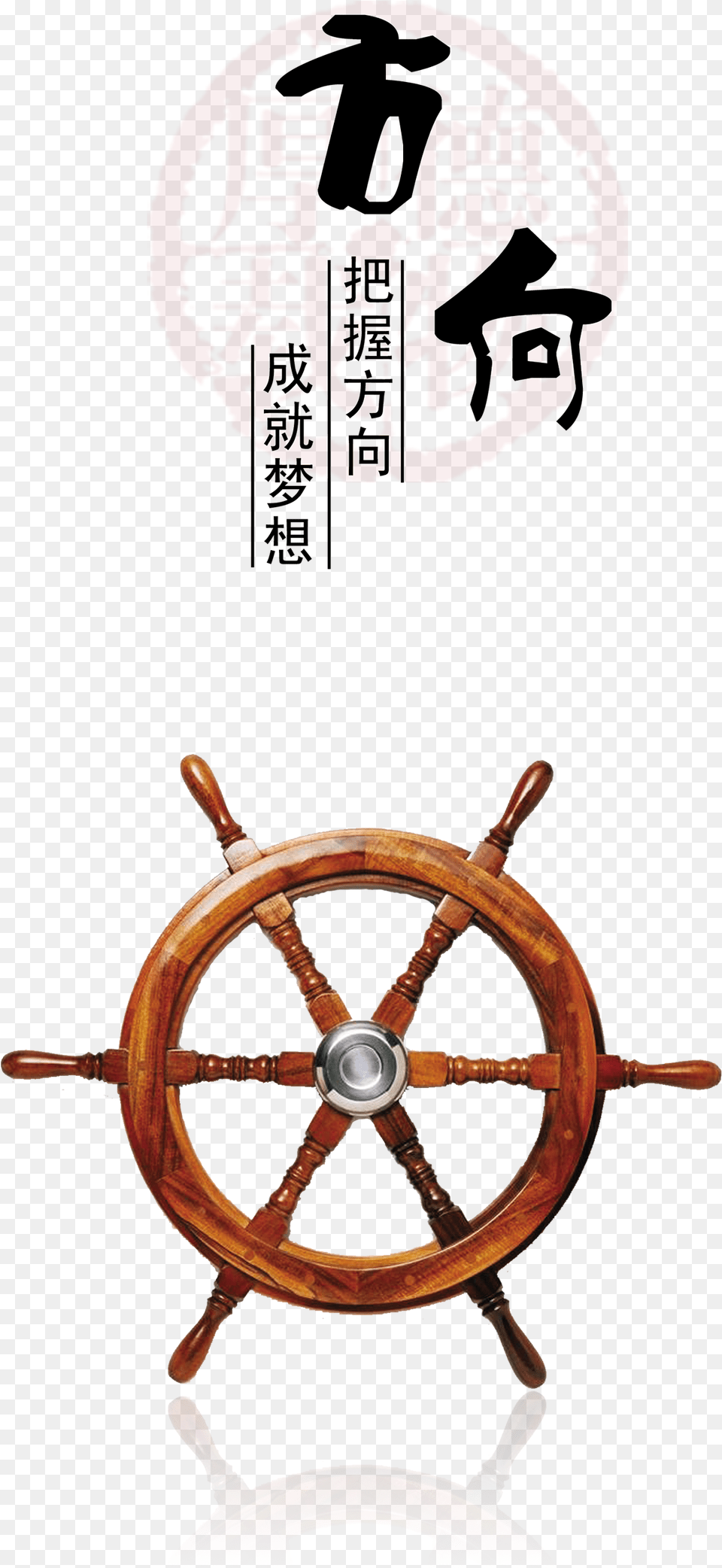 Word Design Chinese Style About Directions Inspirational Ship Steering Wheel, Machine, Steering Wheel, Transportation, Vehicle Free Png Download