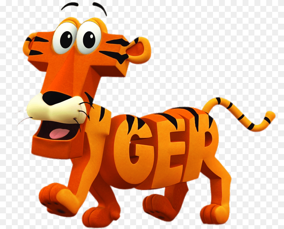 Word World Tiger, Plush, Toy Free Png