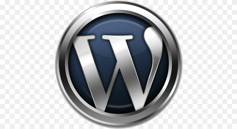 Wordpress Metallic Logo Logo Of Wordpress, Emblem, Symbol Png