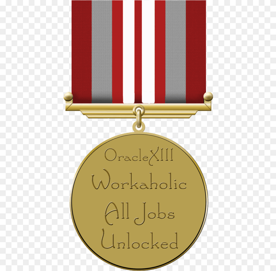 Work A Holic Medal Photo Workaholic Medal Medal, Gold, Gold Medal, Trophy Free Png