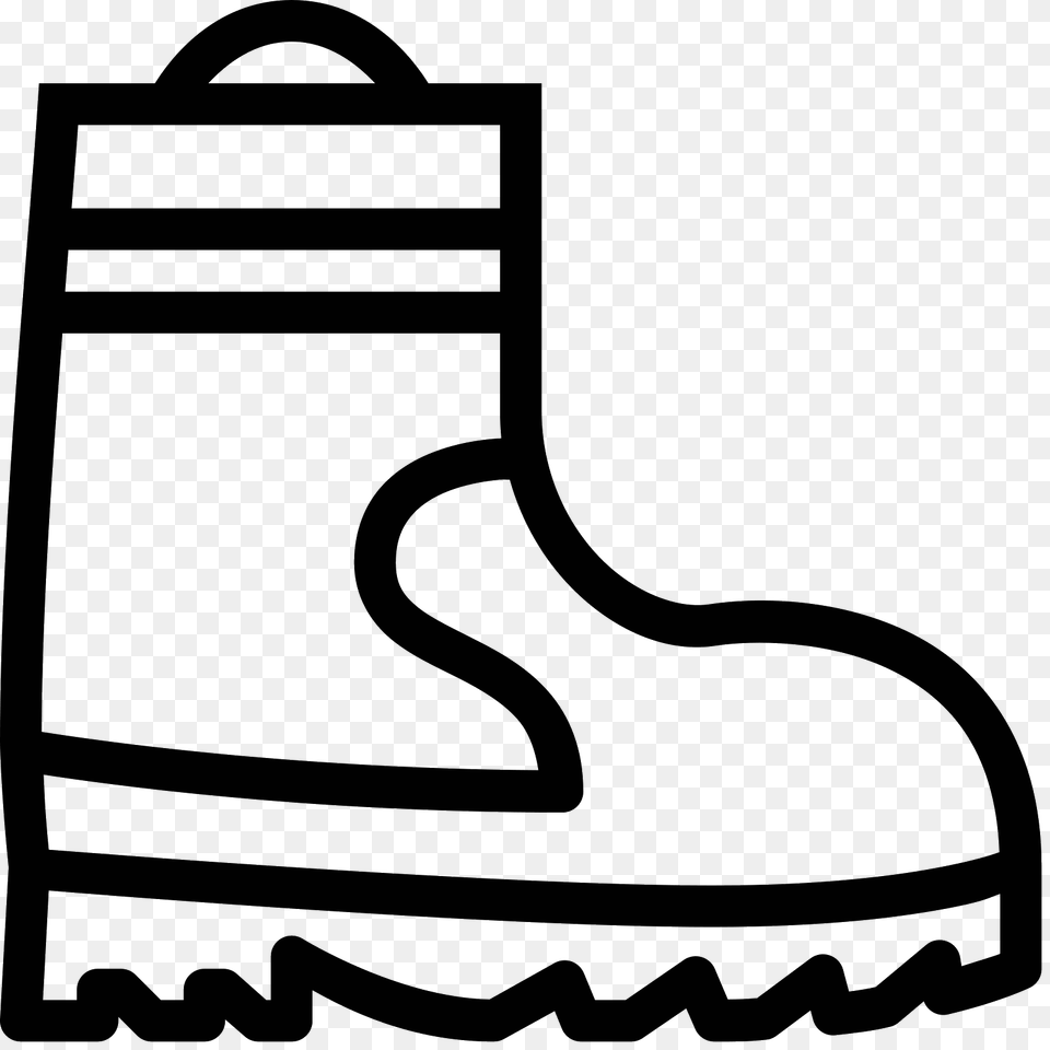 Work Boot Icon, Gray Free Png
