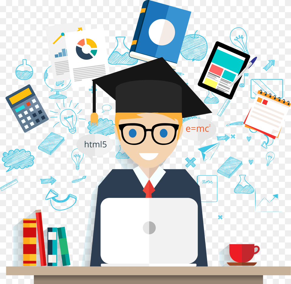 Work Flat Design, Person, People, Graduation, Male Png Image