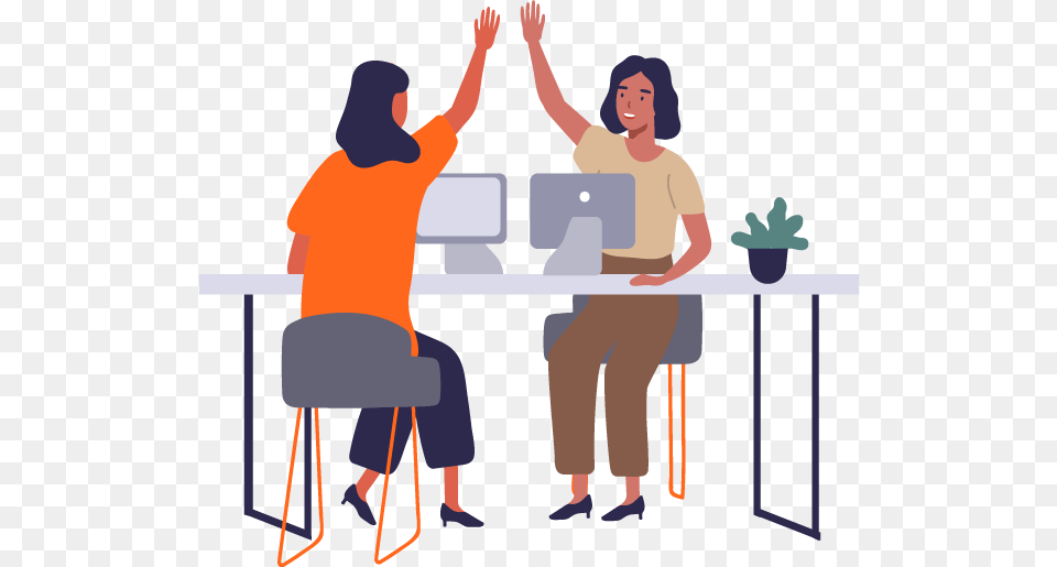 Work High Five Clipart, Adult, Person, Woman, Female Free Png Download