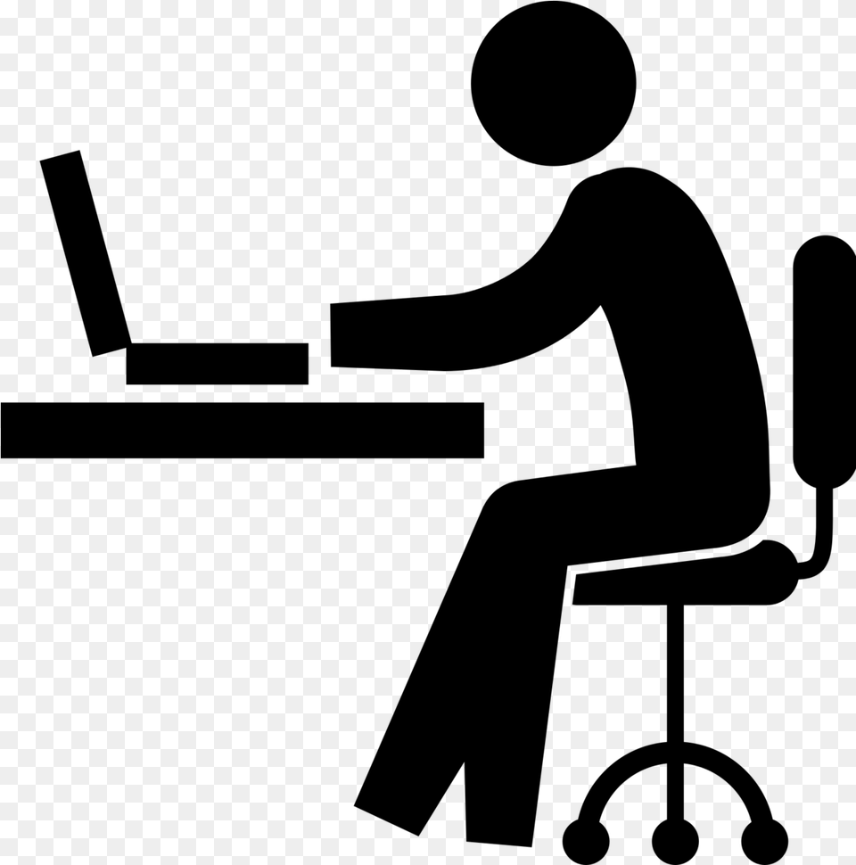 Work Icon Stick Figure Doing Work, Gray Png Image