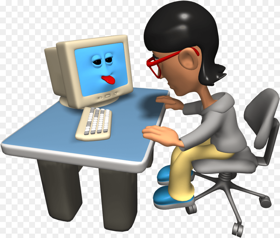 Work Image Playing On The Computer, Electronics, Pc, Person, Baby Free Png