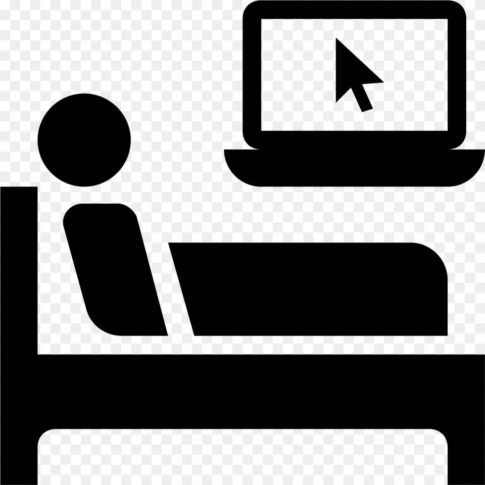 Work In Icon And Bed Icon, Gray Free Png Download