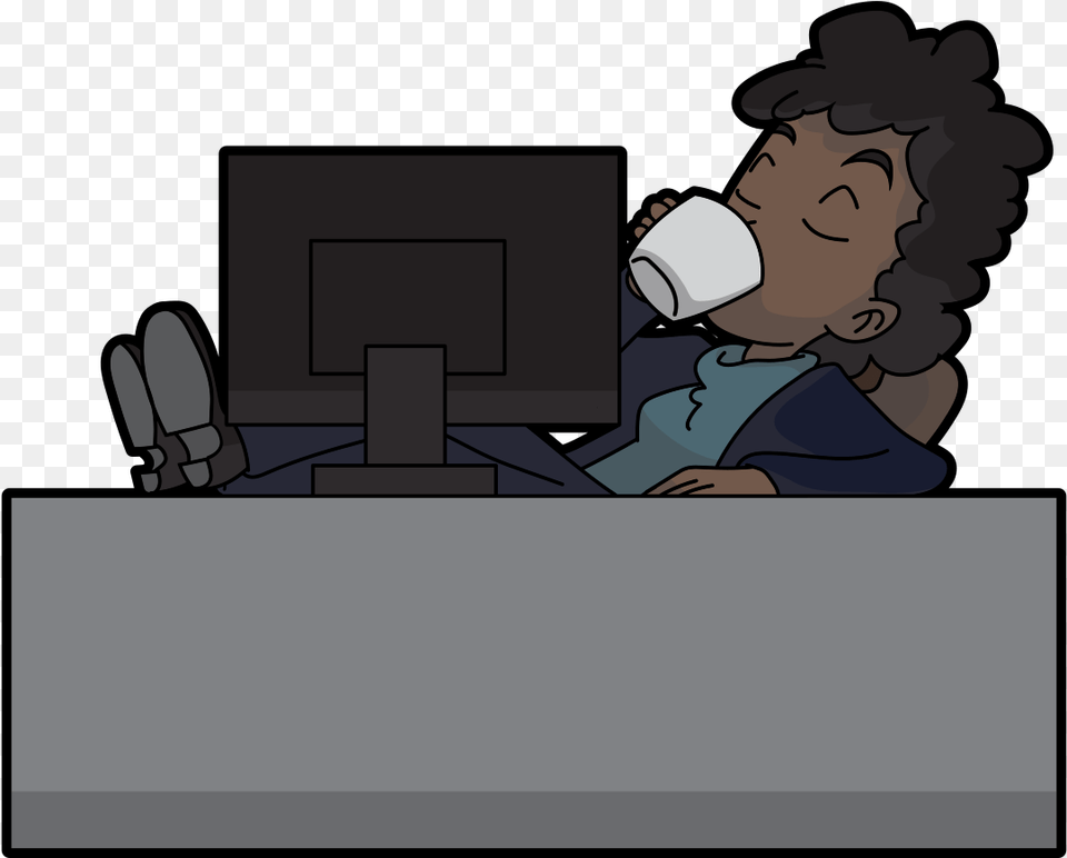 Work On Computer Cartoon, Person, Sleeping Png Image