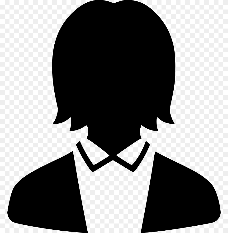 Work Profile User Default Female Suit Female Profile Icon, Accessories, Formal Wear, Stencil, Tie Png