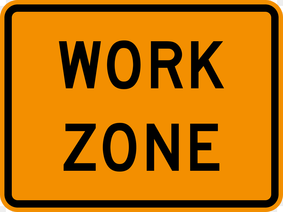 Work Zone For Speed Limit Clipart, Sign, Symbol, Road Sign, Text Free Png Download
