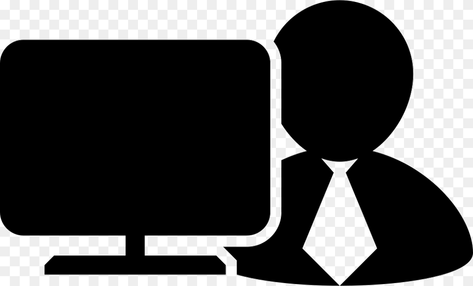 Worker In Front Of A Computer Monitor Comments Employee Icon, Accessories, Formal Wear, Tie, Person Png Image