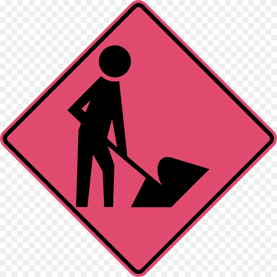 Workers On Road Clipart, Sign, Symbol, Road Sign, Adult Png