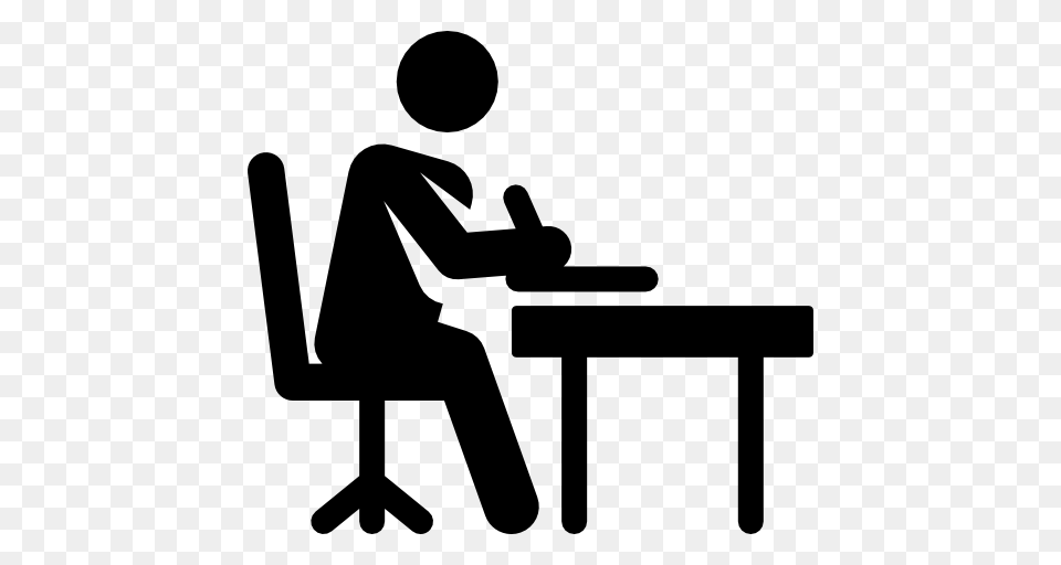 Working Icon, Person, Sitting, Stencil Free Transparent Png