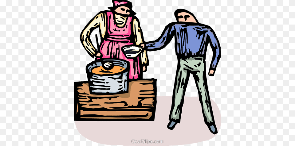 Working In Soup Kitchen Helping Homeless Royalty Vector Clip, Adult, Male, Man, Person Free Png