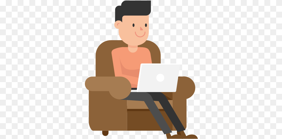 Working On Laptop Cartoon, Sitting, Computer, Electronics, Reading Free Png