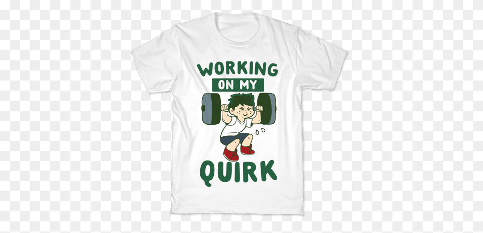Working On My Quirk Izuku Midoriya T Shirt, Clothing, T-shirt, Baby, Person Png Image