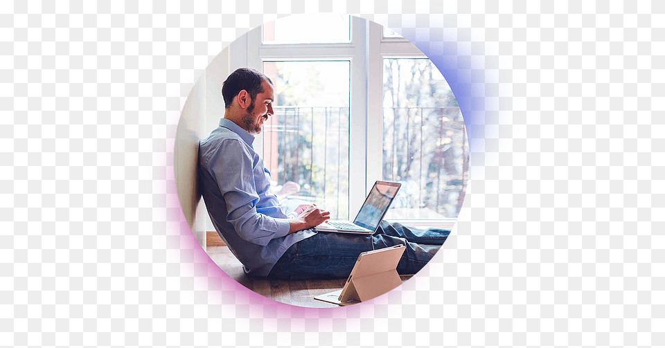Working Online Easy, Sitting, Computer, Photography, Electronics Free Png Download